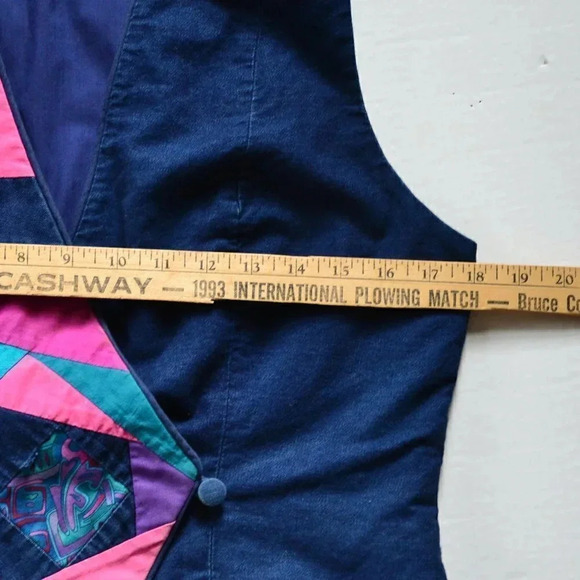 Handmade Denim Patchwork  Vest - Picture 6 of 9